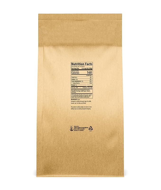 Pure Original Ingredients Steel Cut Oats (5 lb) Irish Oatmeal Eco-Friendly Packaging