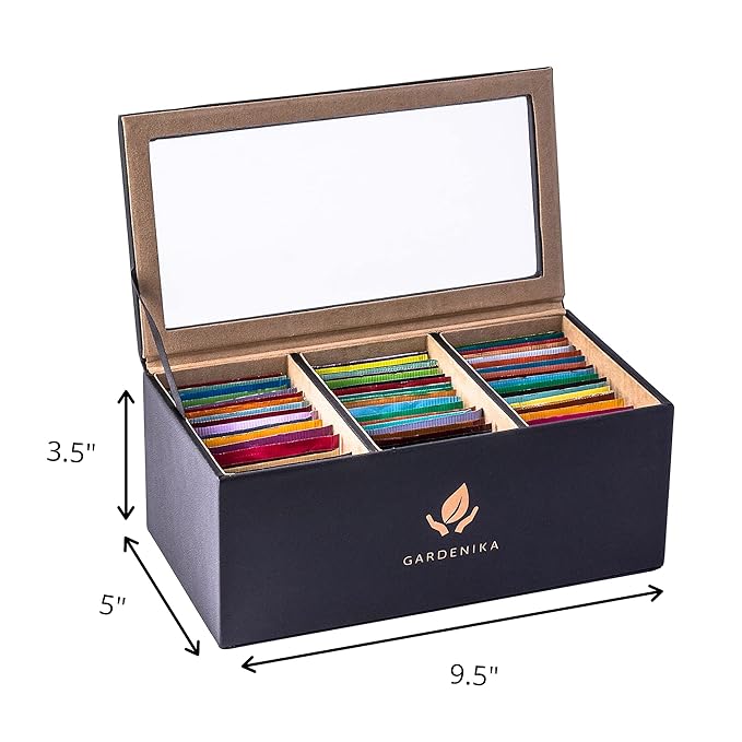 Tea Bags Variety Pack Box - Herbal and Caffeine Free Sampler Gift Set - 60 Count 15 Different Flavors