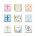 Baptism Favor Chocolates – 9 Cross Designs 7g Neapolitan Mini Bars Religious Party Favors Bulk Pack (50 pcs)