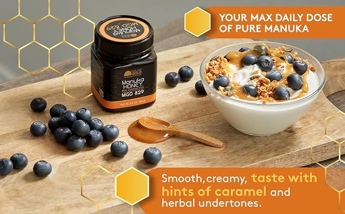 Nature’s Gold Raw Manuka Honey MGO 829+ | Authentic MGO Australian Honey Non-GMO 100% Pure Genuine Traceable from Hive to Home