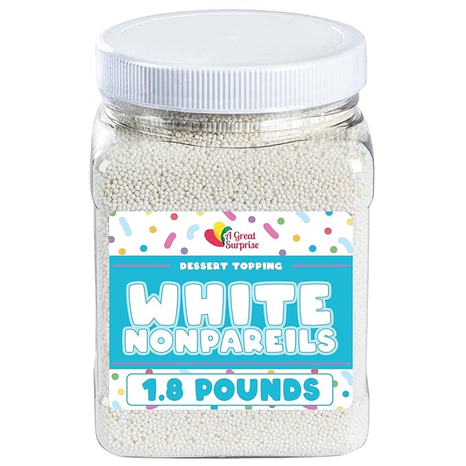 White Easter Nonpareils Sprinkles – 1.8 LB Bulk Candy - Non Pareils Jimmies – Toppings for Cake Decorating Cupcakes Baking