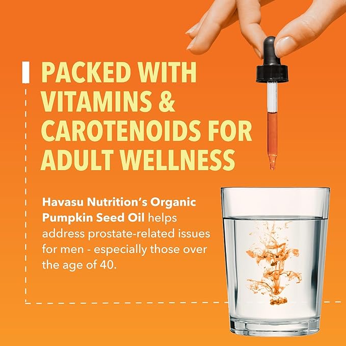 Pumpkin Seed Oil - USDA Organic - Cold Pressed for Hair Prostate and Hormone Support - 2 Month Supply - Liquid Drops for Men and Women - Vegan Non-GMO and Gluten Free - Unflavored 1 Fl Oz