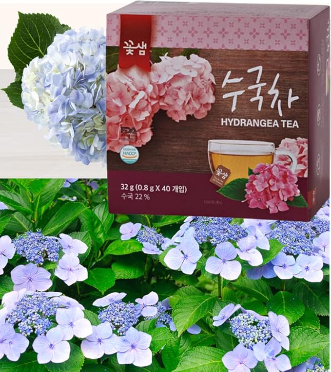 Organic Natural Pure Hydrangea Leaf (1 Box(40 Tea Bag))-Individually Wrapped Tea Bags