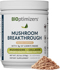 BIOptimizers Mushroom Coffee Alternative – Salted Caramel Drink – Lion’s Mane Chaga Reishi + Collagen Peptides for Focus Energy &amp Gut Health – Adaptogenic Mushrooms &amp MCT Powder – 30 Servin