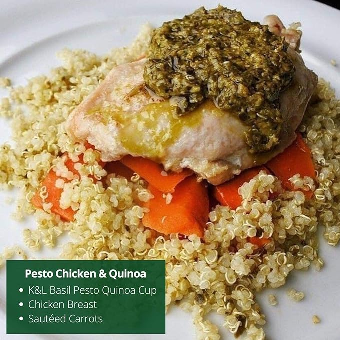 Kitchen &amp Love Basil Pesto Quinoa Quick Meal 6-Pack | Gluten-Free Ready-to-Eat No Refrigeration Required
