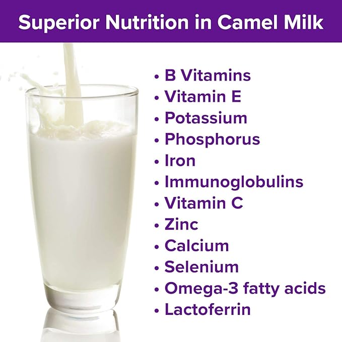 Camel Milk Powder Camelicious 480g Box US Edition(24 Packets x 20g each) Non-GMO Gluten Free Low Lactose Alternative Dry Milk Powder - Flash Pasteurized Powdered Camel Milk Longer Shelf Life
