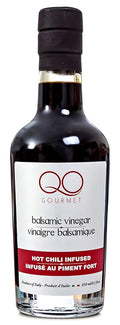 QO Gourmet Thick Flavored Aged Balsamic Vinegar of Modena HOT CHILI Infused (Medium Hot) | All Natural High Density Infused Italian Vinegar | 8.5 Fl.oz (250 ml)
