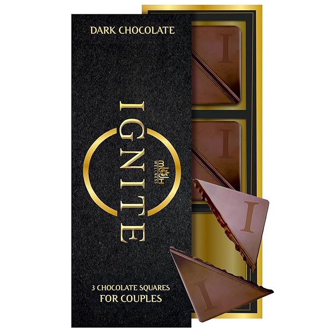 Ignite Dark Chocolate Bars – Premium 60% Cocoa Squares for Couples – Luxurious Dark Chocolate Crafted for Shared Moments Special Occasions – Ideal for Sharing and Indulging Together – Pack of 1