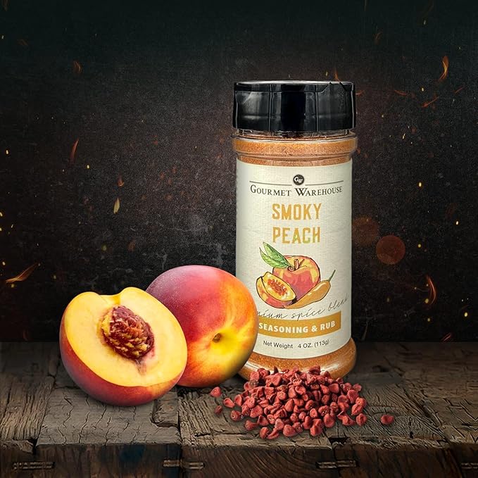 Gourmet Warehouse Smoky Peach Spice Rub Gluten Free No MSG No HFCS 4 Ounces (Pack of 3)