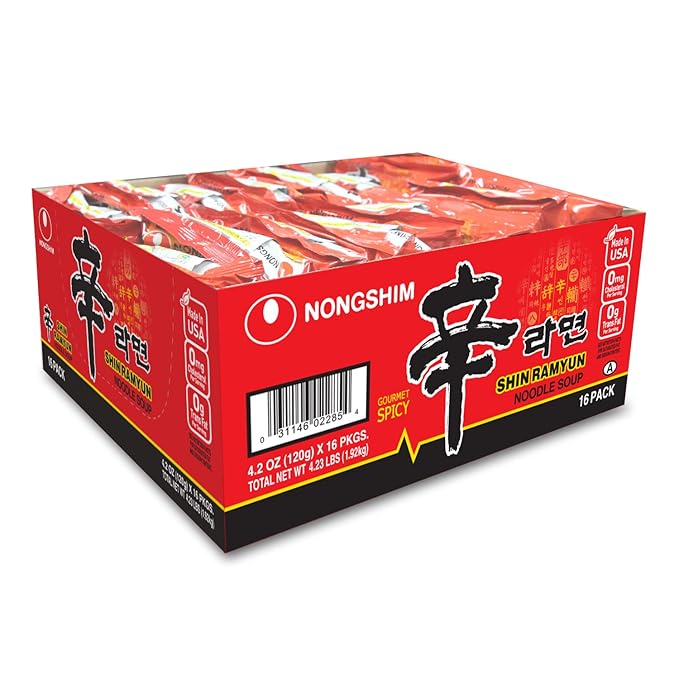 Nongshim Shin Noodle Ramyun Gourmet Spicy Picante 4.2-Ounce Packages (Pack of 16)
