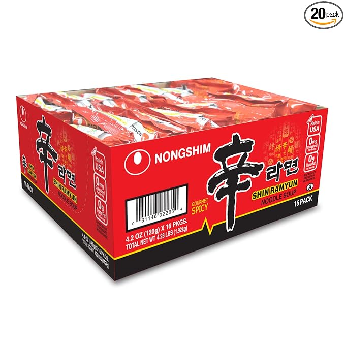 Nongshim Shin Noodle Ramyun Gourmet Spicy Picante 4.2-Ounce Packages (Pack of 16)