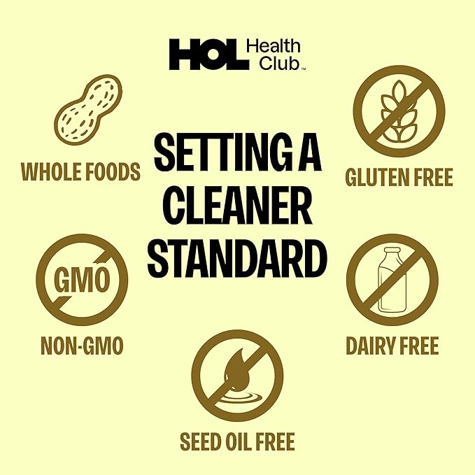 HOL Bone Broth Protein Bars - Cinnamon Peanut Butter - 20g Whole-Food Protein - Natural Energy Snack Made with Real Ingredients - Gluten-Free No Artificial Additives - Great On-the-Go Fuel - 12 Pack