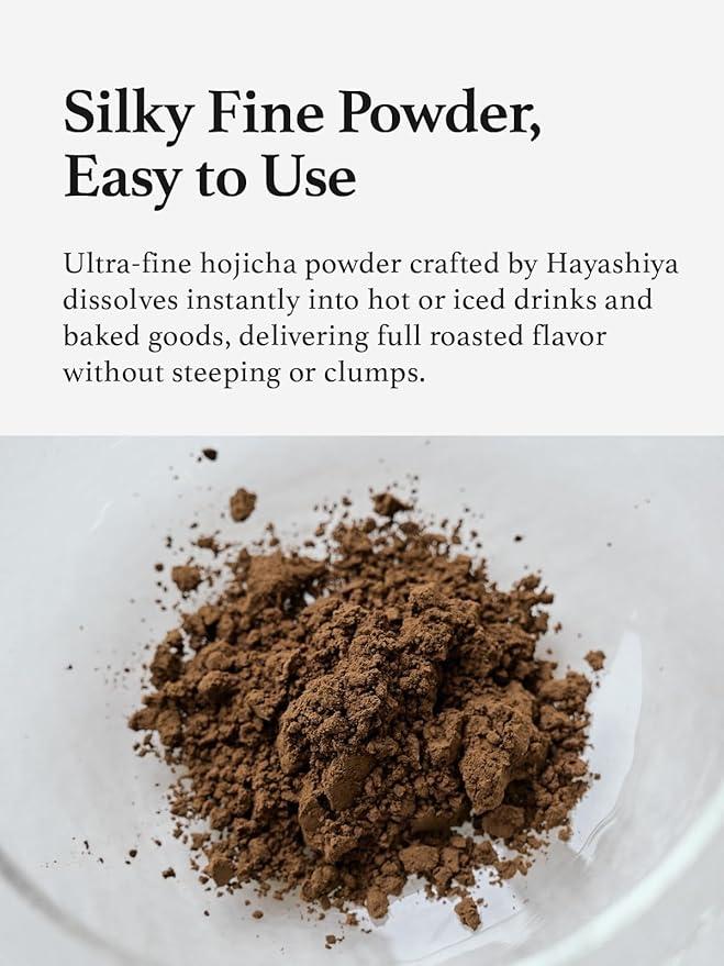 HAYASHIYA Hojicha Powder Kyoto Uji Japanese Roasted Green Tea Latte Powder Low caffeine (60g / 2.1oz)
