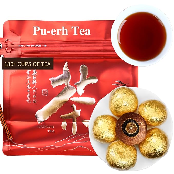 CHADUO Tangerine Peel Puerh Tea Xinhui Dahonggan Orange Peel Puer Xinhui Chenpi Pu'er Da Hong Gan Mandarin Orange Peel Puerh 7.05oz/200g Ripe Pu-erh Rich Citrus Aroma And Aged Pu'er Fragrance 大红柑 普洱茶