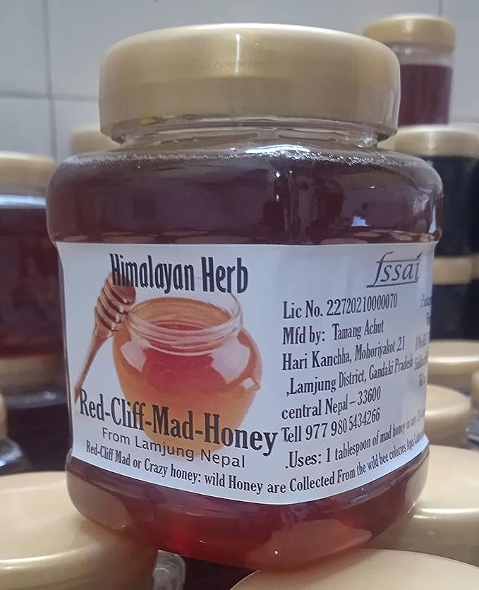 Wild Himalayan Cliff Red Honey 300 Gram From Lumjang Nepal Cliff Honey Nepal 10.5 Ounce By Vedasale