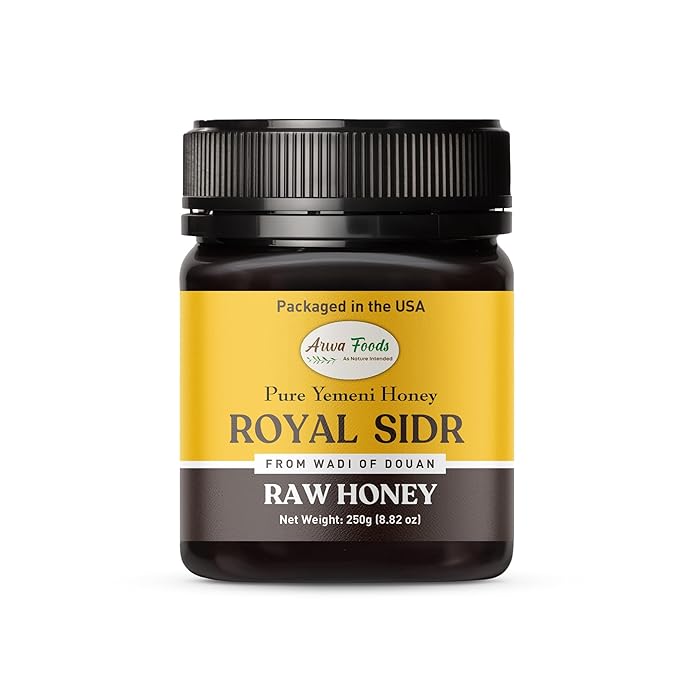 Arwa Foods Yemeni Sidr Honey (Jujube) from Wadi of Doan Yemen – Pure Premium Malaki Raw &amp Unprocessed Honey - Healthy &amp Rich in Nutrients – 8.82 oz / 250g Package