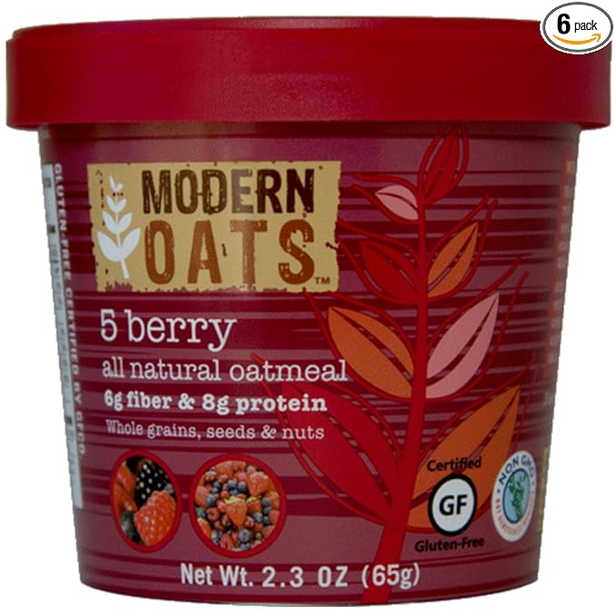 Modern Oats All Natural Oatmeal Cups 5 Berry 2.3 Ounce Cup (Pack of 6)