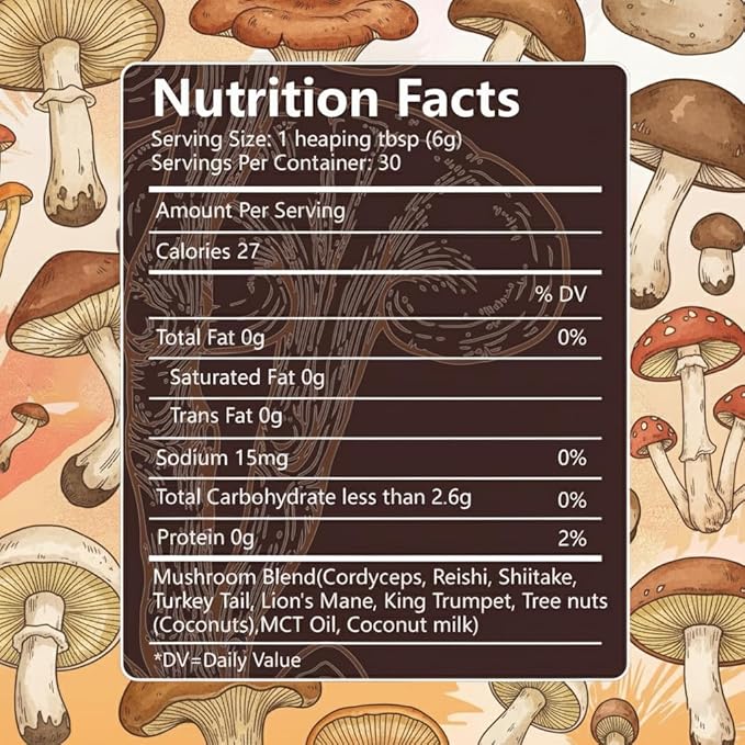 SHROOMSY Mushroom Coffee – 6 Adaptogenic Mushroom Superblend (Cordyceps Reishi Shiitake Lion’s Mane More) – With MCT Oil &amp Coconut Milk
