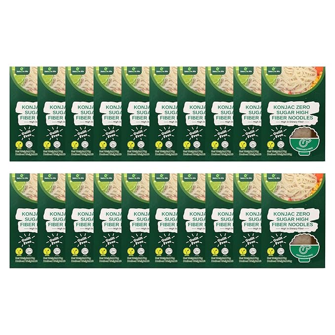Ketoslim Mo High Fiber Konjac Noodles 2 Pack – Keto Vegan Paleo Low Carb Sugar-Free &amp Gluten-Free (20)