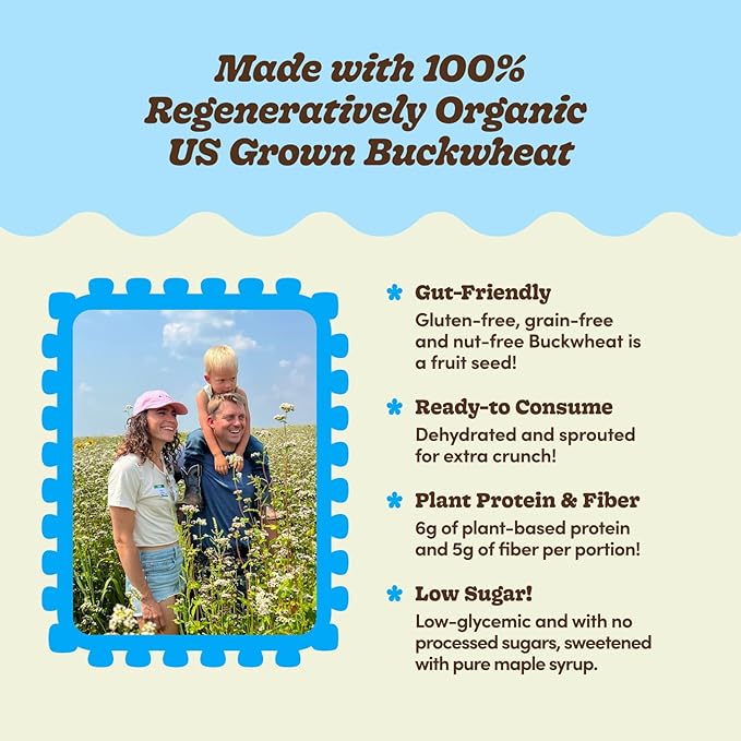 Clusterbucks Superfood Clusters – Grain-Free Keto-Friendly Granola with Regeneratively Grown Sprouted Buckwheat– Gluten-Free Low-Carb Organic Healthy Snack (6 Ounce (Pack of 3) Blueberry Crisp)