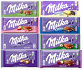 Milka European Chocolate Bars Variety Pack of 8 Full Size Bars No Duplicate Chocolate