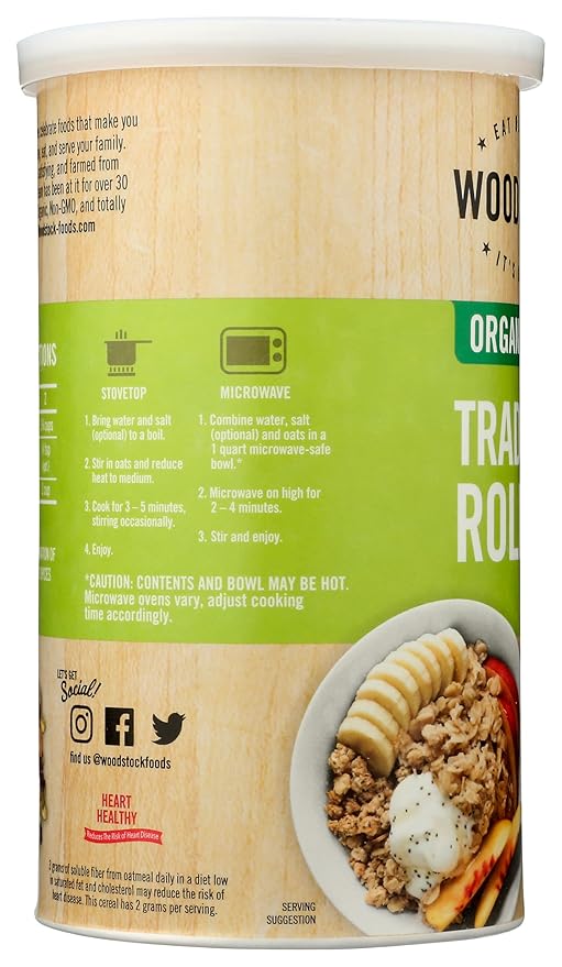 Woodstock Organic Irish-Style Oats - Case of 12 - 18.5 oz.