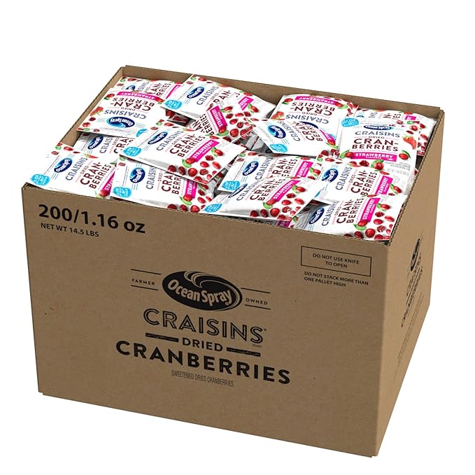 Ocean Spray Craisins Dried Cranberries Strawberry 1.16 Ounce (Pack of 200)