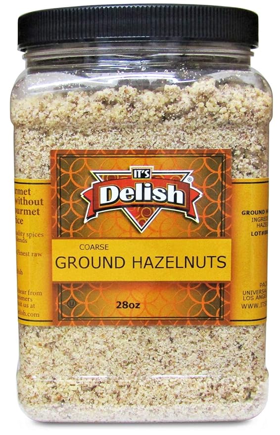 Gourmet Ground Hazelnuts by Its Delish – 28 Oz Jumbo Container – Natural Pure Hazelnut Meal– Protein-Packed Healthy Cooking Baking Flavoring &amp Recipe Decor