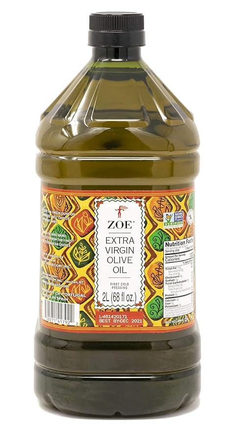 ZOE Extra Virgin Olive Oil 2L (68 fl oz) | Freshly Harvested First Cold-Pressed | High Polyphenol Hand-Selected Olives from Spain | Fruity Flavor Rich Aroma | Ergonomic Bottle