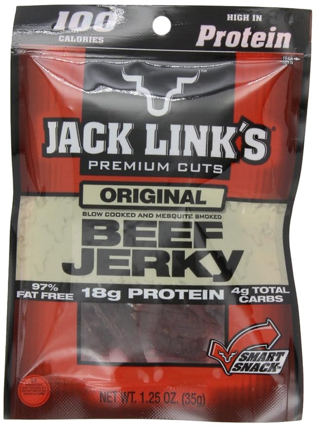 Jack Link's Beef Jerky 100 Calorie Pack Original 1.25-Ounce Bags (Pack of 12)