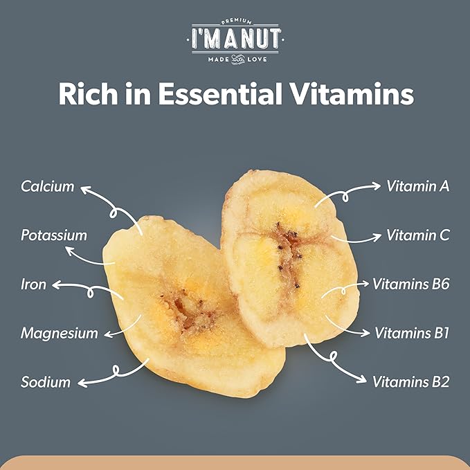Premium Dried Banana Chips 48oz | Non-GMO Batch Tested Gluten &amp Peanut Free | Ethically Sourced for Guilt-Free Snacking | Fresh Crispy &amp Sweetened for Delicious Flavor