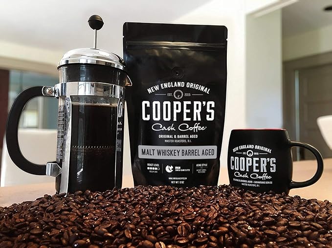 Bourbon Whiskey - Colombian Coffee Beans Aged in Kentucky Bourbon Whiskey Barrels - 12oz and Single-Malt Whiskey - Sumatra Coffee Beans Aged in Stout Whiskey Barrels - 12 oz