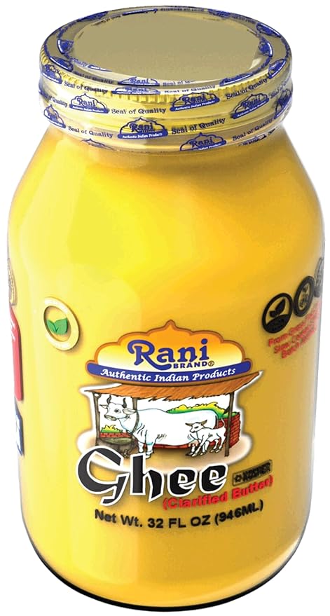 Rani Ghee Pure &amp Natural from Grass Fed Cows (Clarified Butter) 32oz(2lbs) 908g ~ Glass Jar | Paleo Friendly | Keto Friendly | Gluten Free | Kosher | Product of USA