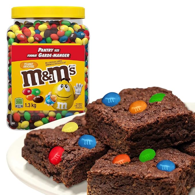 M&ampM’S Peanut Candy Jars Assorted Chocolate Candies Party Size Bulk Movie Night Treats Bulk Chocolate Candy Buffet Chocolates Resealable and Recyclable 46 Oz (Pack of 2) (92 Oz Total)