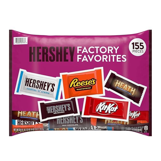 Hershey's Assorted Chocolate Factory Favorites Snack Size Candy 155 Pieces
