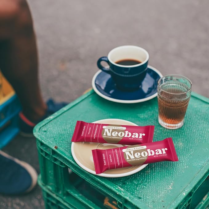 NEOBAR Fruit and Nut Bars - Plant-Based Vegan Snack Bars Gluten Free Dairy Free Snacks No Added Sugar No Preservatives Non-GMO | Cherry &amp Cacao12 Count