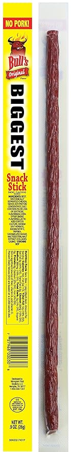 Bull's Original 0.9oz Snack Sticks – 24 Count Box (Made with beef and chicken – no pork)