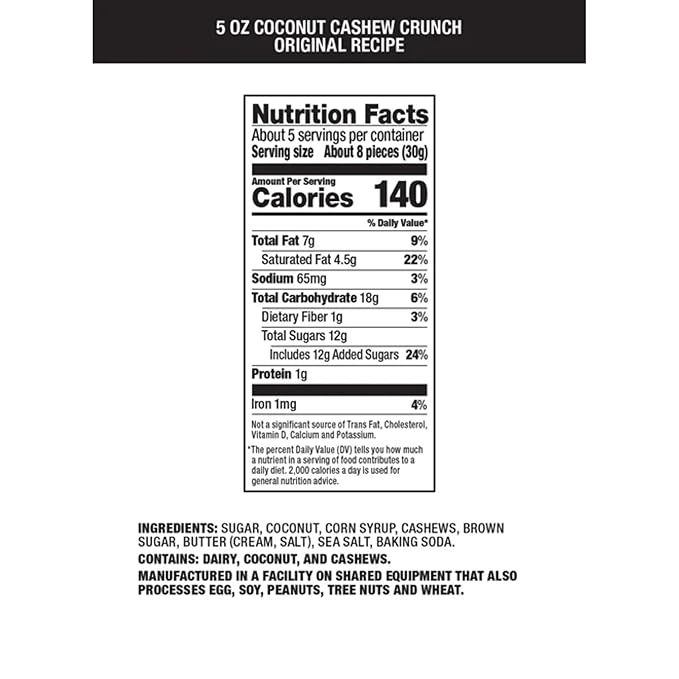 Anastasia Variety pack Coconut Cashew Crunch Original Recipe + Anastasia Coconut Cahsew Crunch &amp Dark Chocolate Coco bites 5oz 4Pack