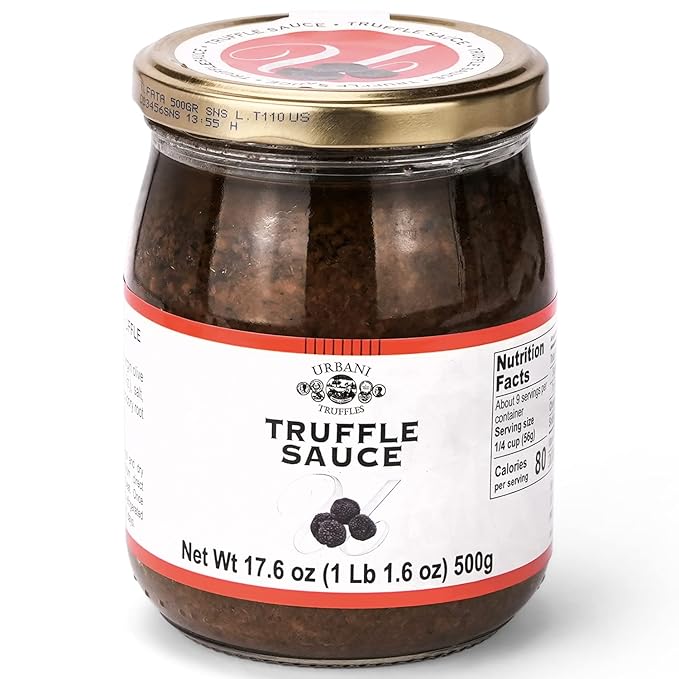Black Summer Truffle and Mushroom Sauce form Italy – 17.5 oz / 500 g - Great for Pasta Meat Roast-Beef