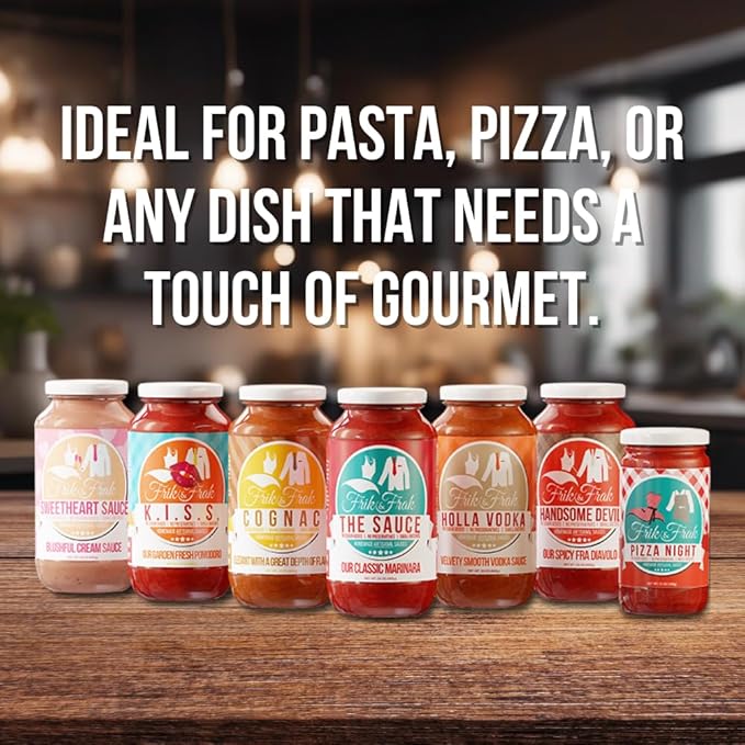 Classic Marinara Pasta Sauce by Frik &amp Frak 6-Pack No Sugar Added No Preservatives Gluten Free 36 Month Shelf Life Artisan Small Batch Crafted Pasta Sauces 24 Oz Jars