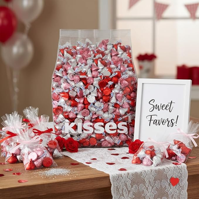 Valentines Day Kisses Candy Bulk 2lb – Valentines Candy Individually Wrapped Kisses Milk Chocolate for Valentines Gifts Party Favors Classroom Exchange &amp Sharing – Bulk Valentines Day Chocolate
