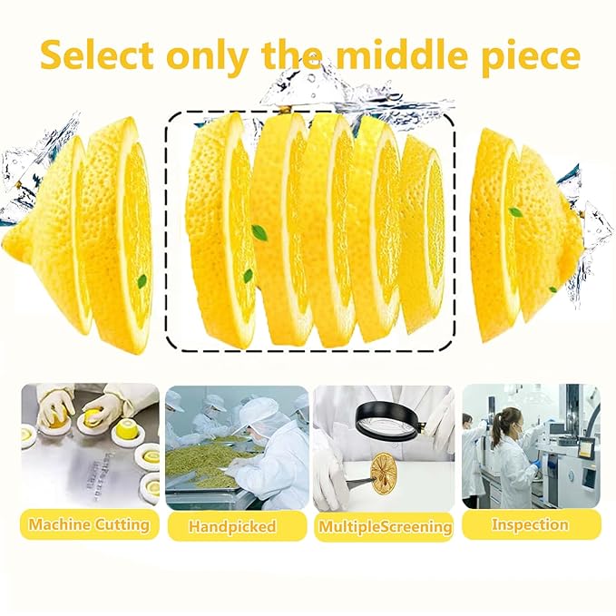 Dried Lemon Slices 17.6oz/500g 100% Natural Dehydrated Lemons slices for Cocktails No Sugar Added Dry Fruit for Potpourri/Cake/Drinks/Soap/Fruit Tea/Crafts Holiday Home Table