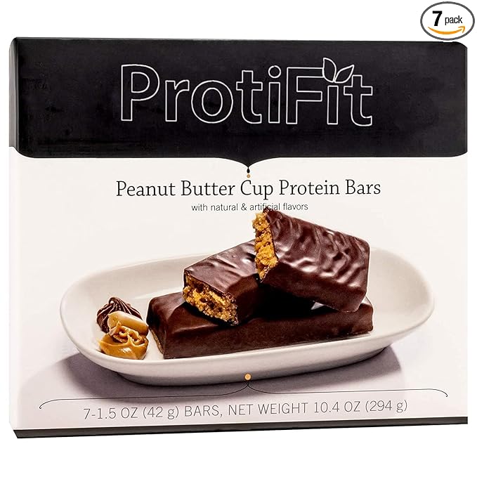 Proti Fit Protein Bar - Peanut Butter Cup - 15g - Low Carb - Low Calories 160- Weight Loss Snack Bar for Healthy Diets Hunger Control Appetite Suppressant 7 Count (1.5 OZ NET Weight 10.4 OZ)
