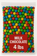 Bulk Candy Coated Chocolate Pieces – 4 lbs Clear Sealed Bag | Colorful Chocolate Candy for Parties Baking or Candy Buffets | Chocolate Treats Holiday Gift Resealable Bag