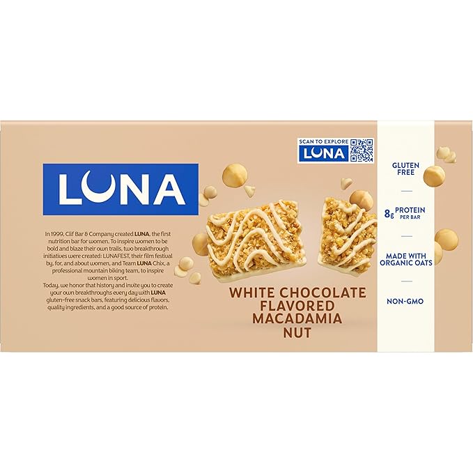 Clif Bar Luna White Chocolate Macadamia 15 Count 25.35 Ounce