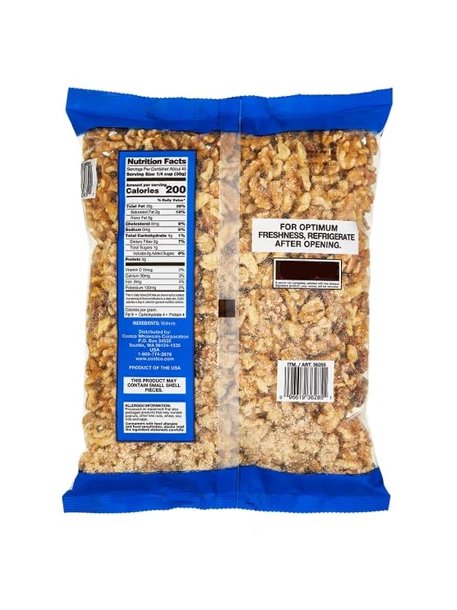 Walnuts Halves And Pieces Fresh Raw Walnuts Chopped Crunchy Unsalted Usa Grown 48 Oz (3 Lb) With With Mini Scooply Scoop