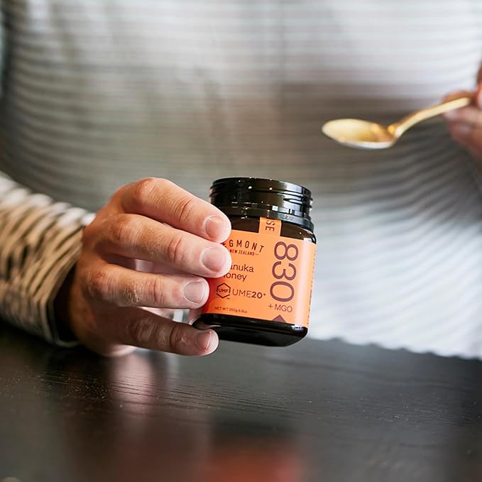 Egmont Honey Manuka Honey UMF 20+ MGO 830+ | 8.8 oz (250 g) | 100% Pure Authentic New Zealand Honey UMF &amp MGO Certified Non-GMO Kosher Traceable Recycled Jar Immune Support