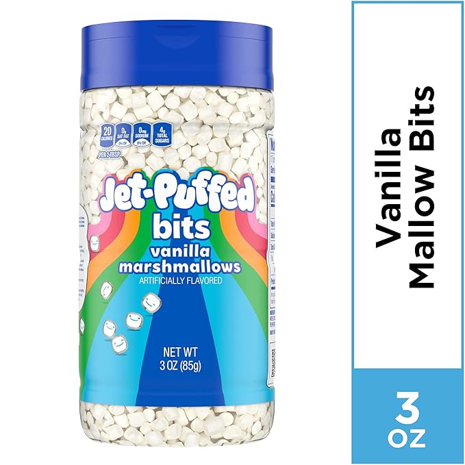 Kraft Jet-Puffed Mallow Bits Vanilla Flavor Marshmallows 3 Ounce (Pack of 6) with Portion Scoop