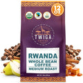 Twiga Coffee Rwandan Whole Bean – Organic Medium Roast Arabica with Caramel Cinnamon &amp Citrus Flavor Notes – Single Origin Fresh Roasted Rwandan Coffee for a Smooth Bold Cup – 12 oz