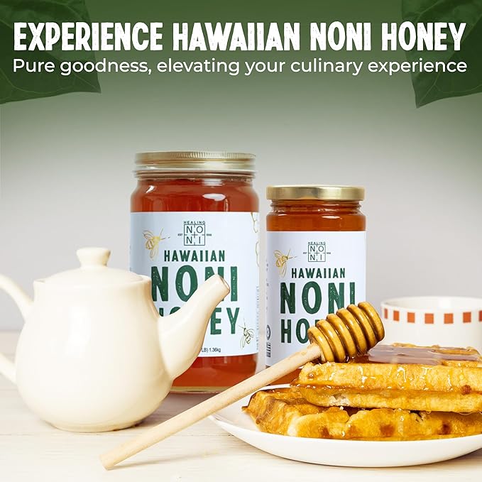 Healing Noni - Hawaiian Honey - All-Natural - 4-Pack Glass Jar 48oz